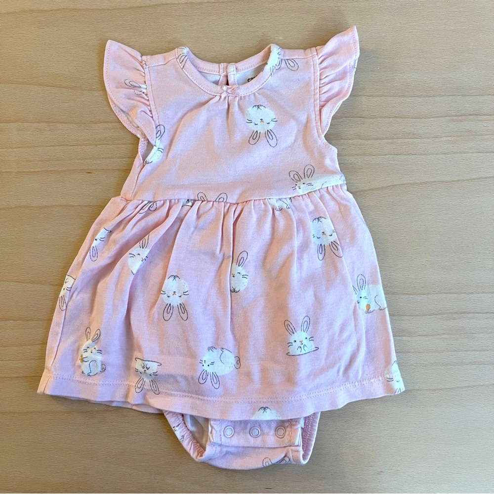 🍓4/$15🍓 Carter’s Pink Bunny Print Baby Onesie Dress
